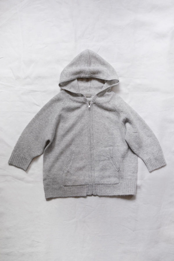 Cashmere Zip Up Hoodie - Gray - MAKIE HOME