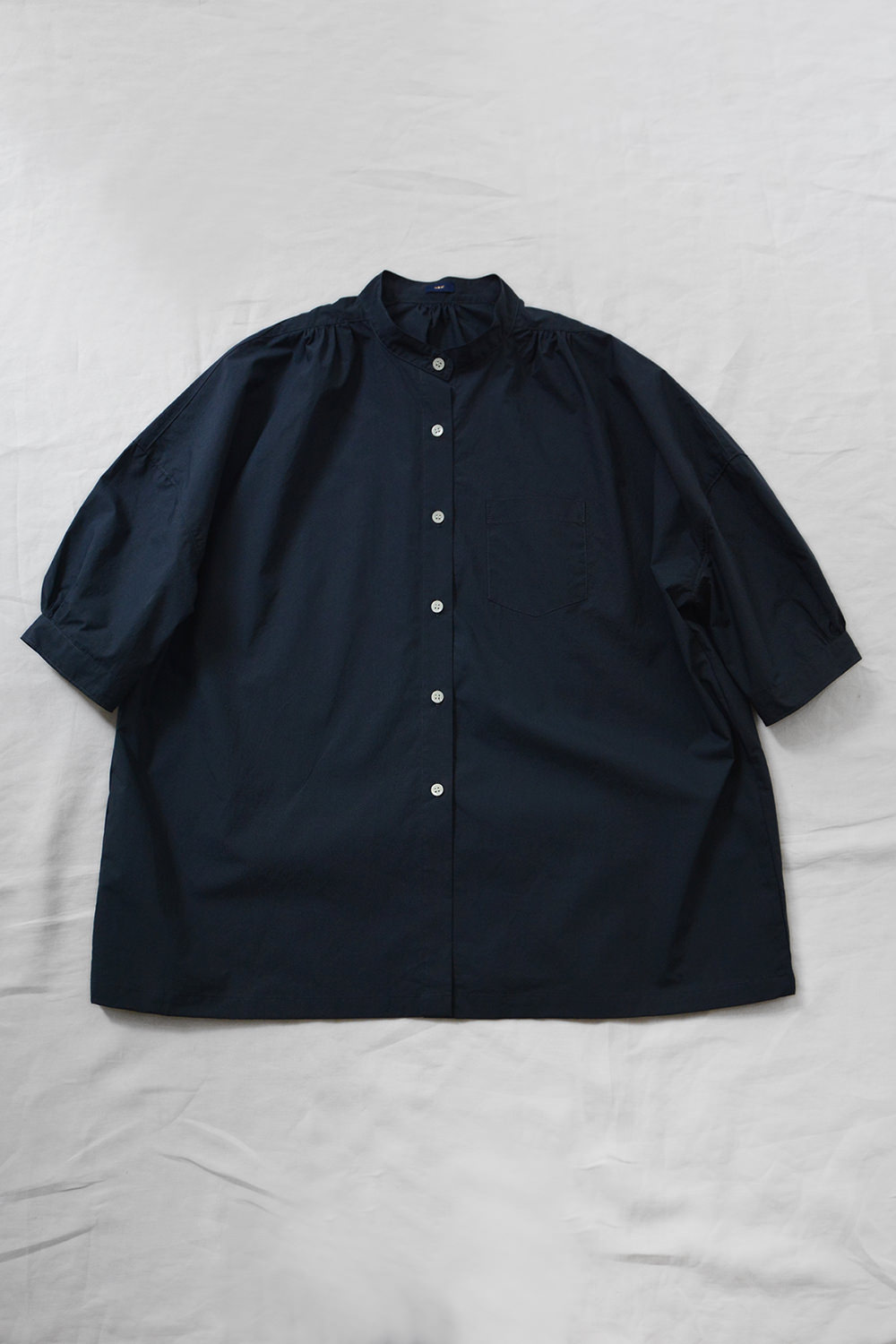 MAKIE / マキエ,Button Down Shirt Ada - Navy top画像