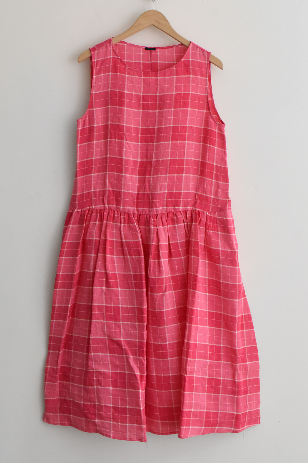 apuntob (a.b)/ アプントビー, P2059 Linen Dress - Raspberry Check