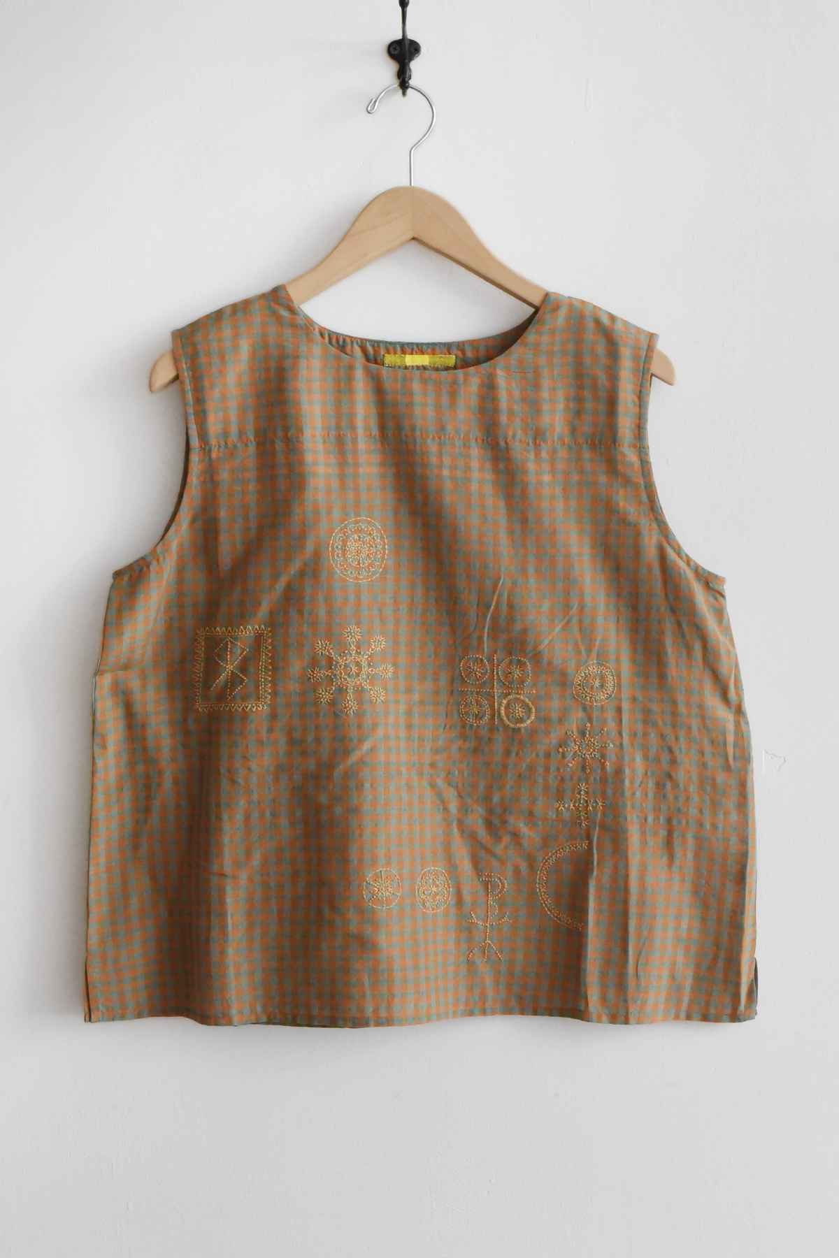 Loot Block Sleeveless Blouse - Light Sun Check Silk cotton
