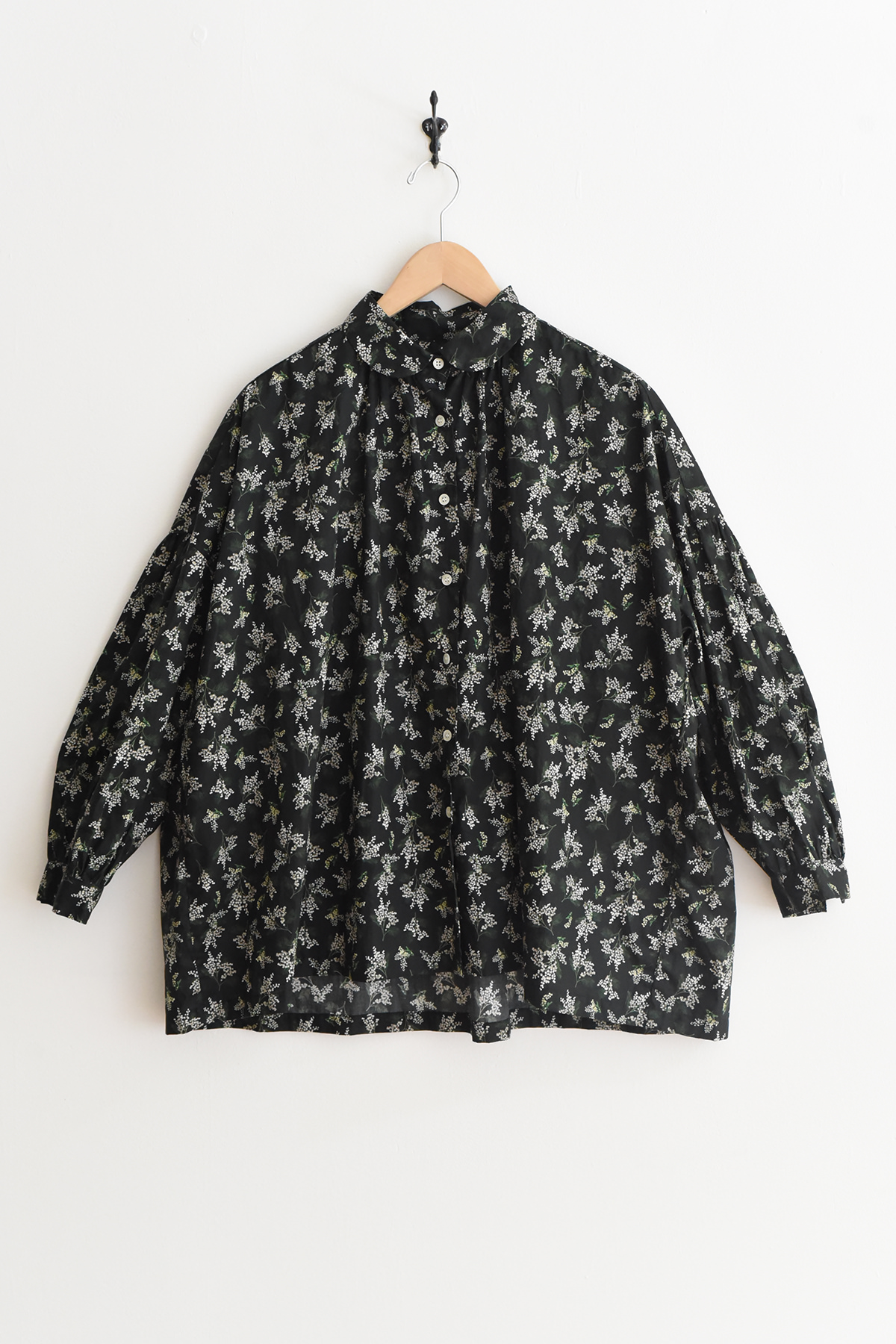 MAKIE / マキエ, Blouse Alma - Black Mimosa　cotton blouse ブラウス