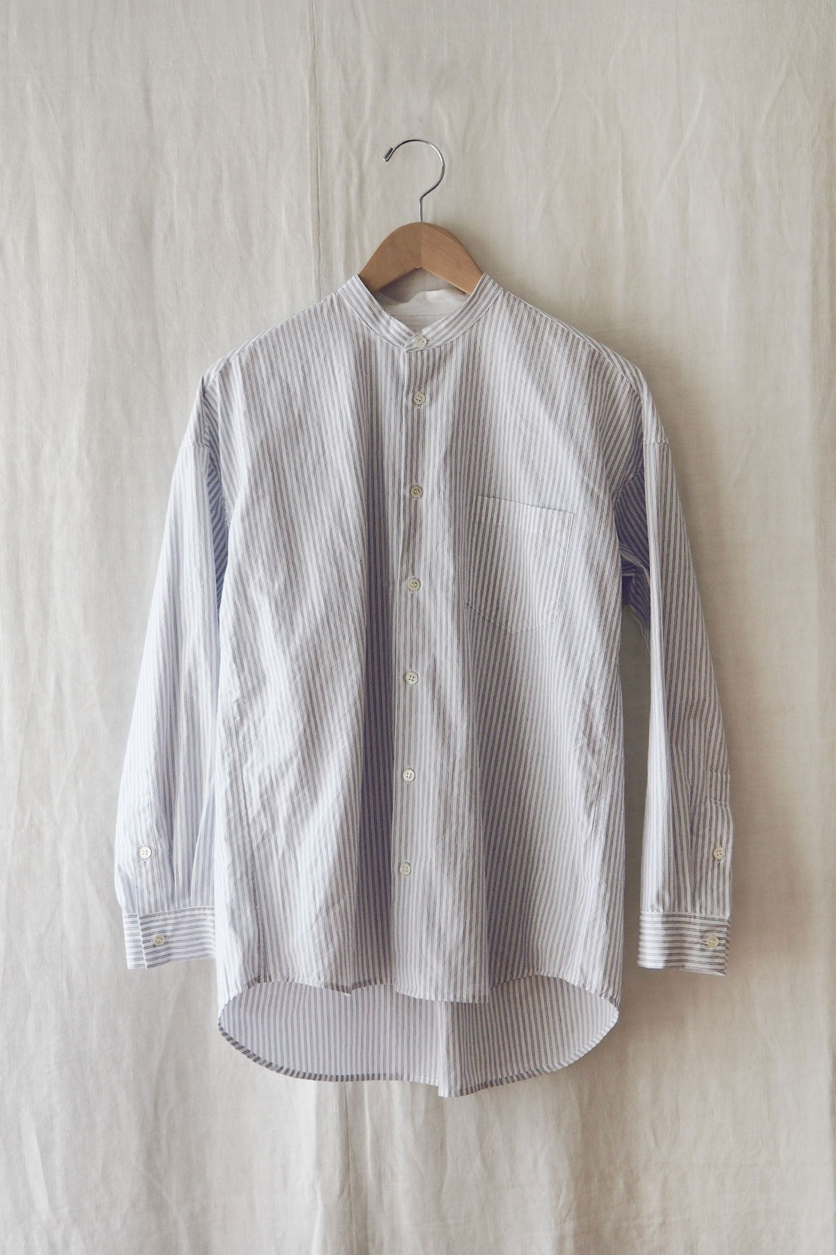 MAKIÉ Shirt Charlie ブルーストライプ 100%コットン Made in USA